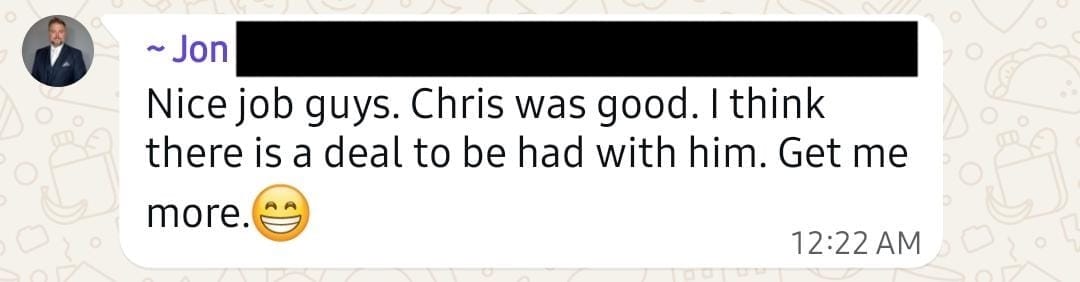 Client message: these are genuine sellers, out of the three one is a deal