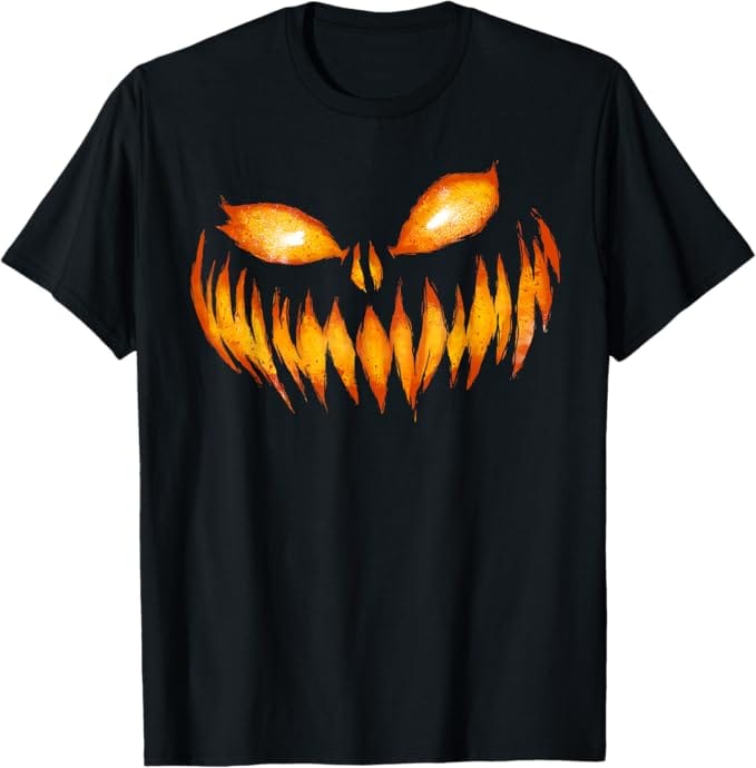 Scary Pumpkin Face Halloween Costume T-Shirt last minute halloween costume