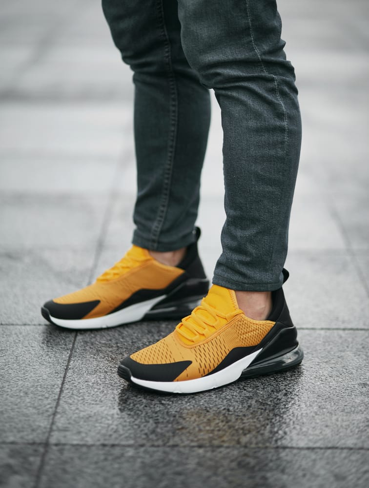 man Wearing Yellow Sneakers