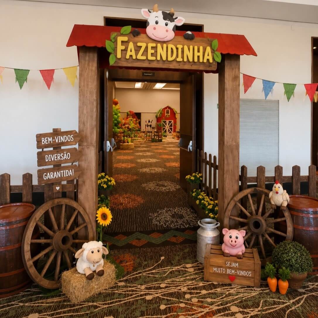 Fazendinha temática para eventos infantis