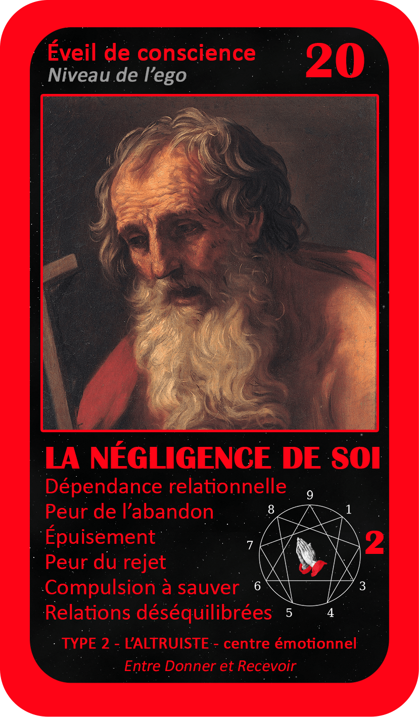L'Oracle de l'ennéagramme mystique : carte 20 La Négligence de Soi