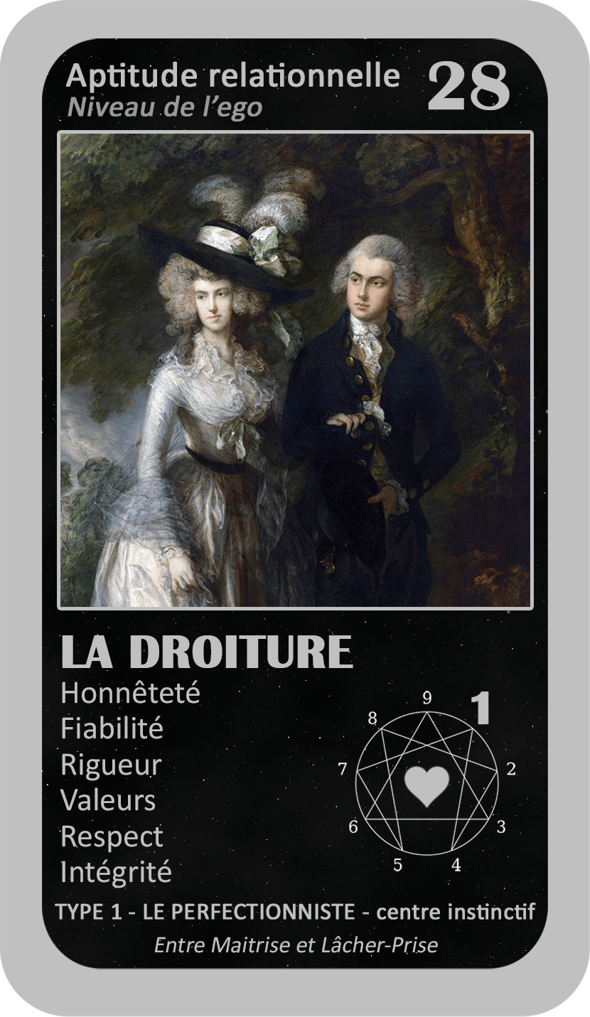 L'Oracle de l'ennéagramme sentimental : carte 28 La Droiture