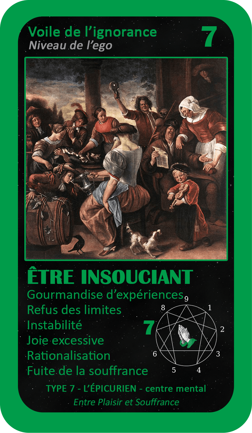 L'Oracle de l'ennéagramme mystique : carte 7 Être Insouciant