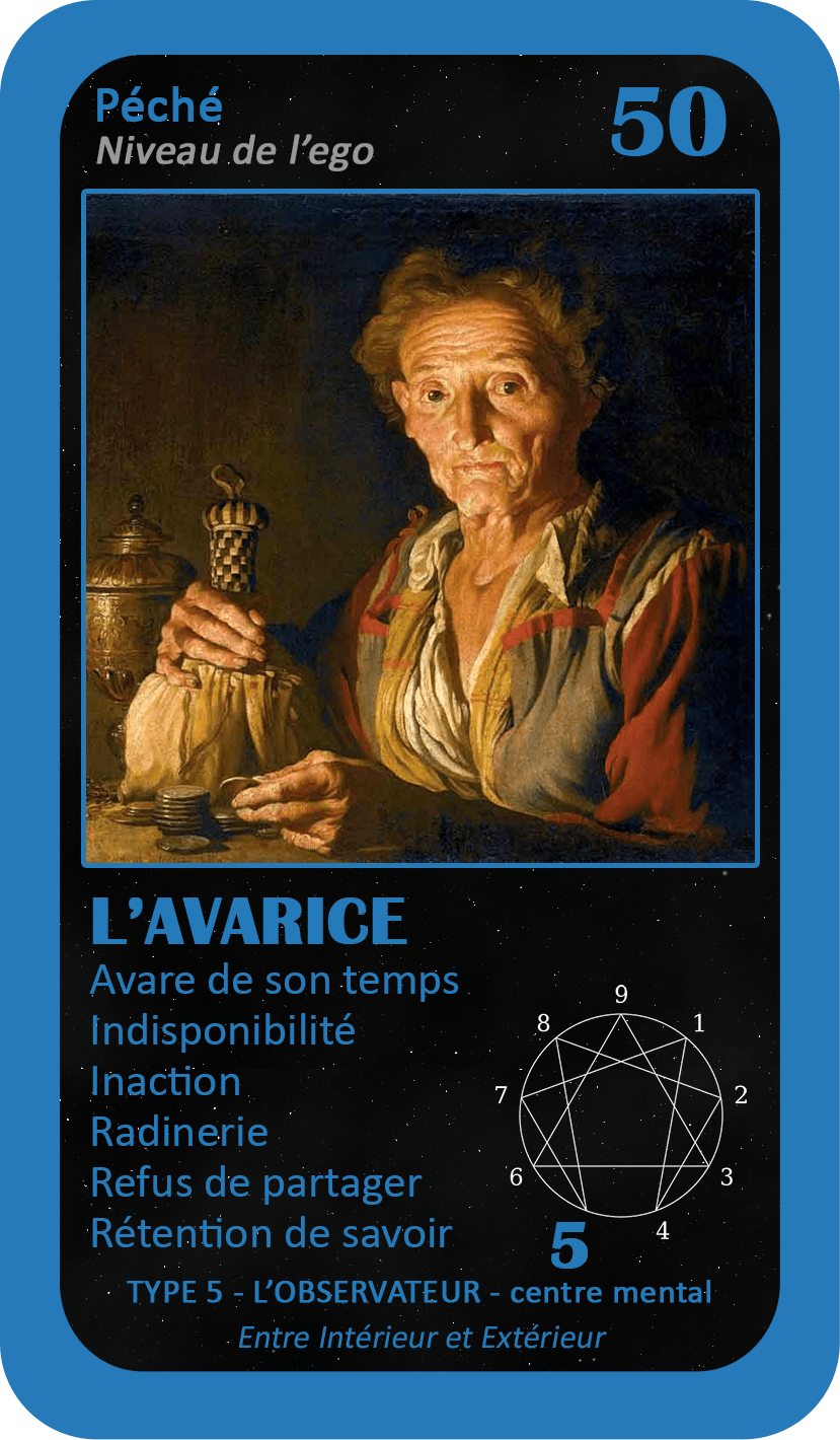 L'Oracle de l'ennéagramme général : carte 50 L'Avarice