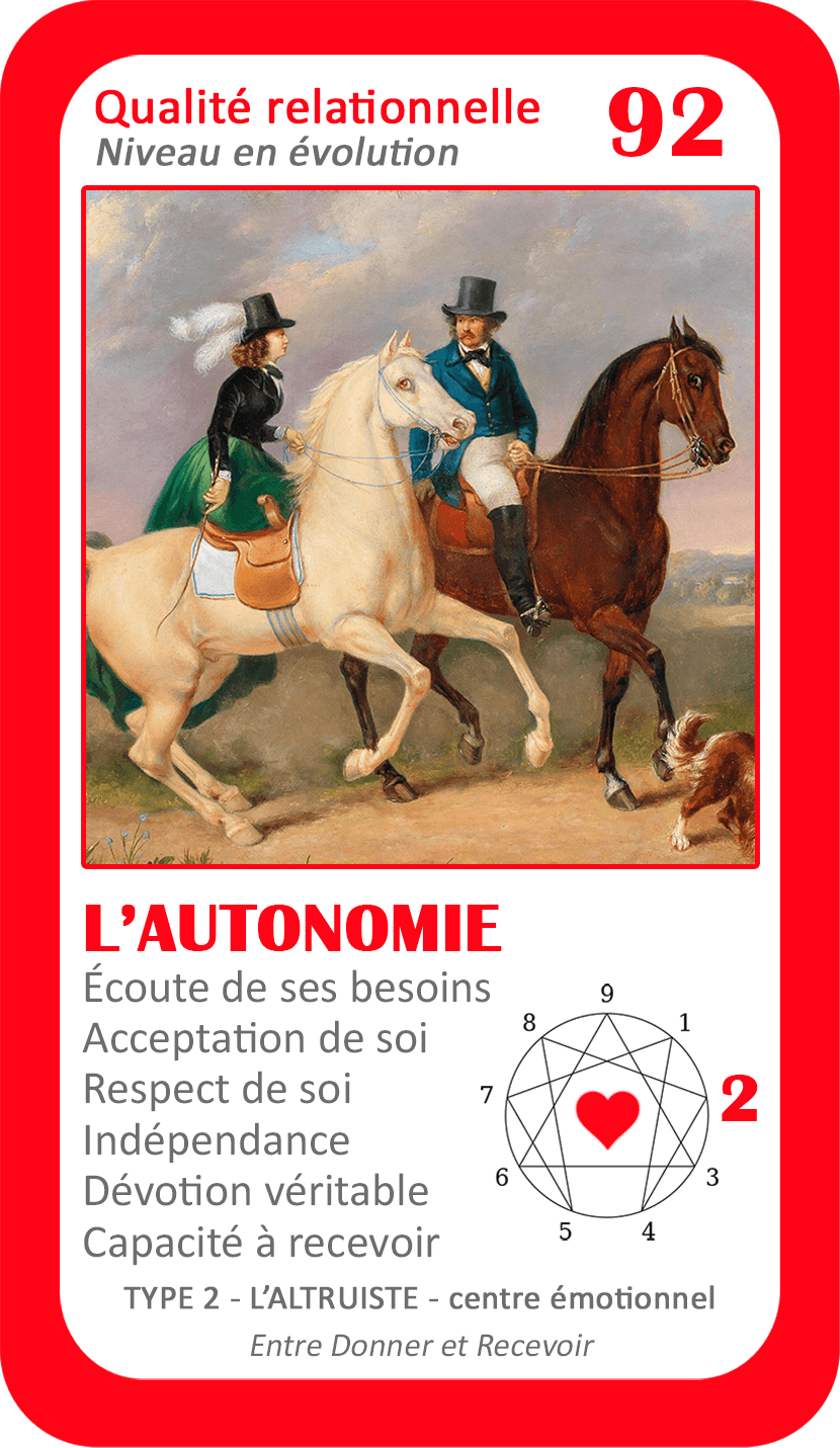 L'Oracle de l'ennéagramme sentimental : carte 92 L'Autonomie