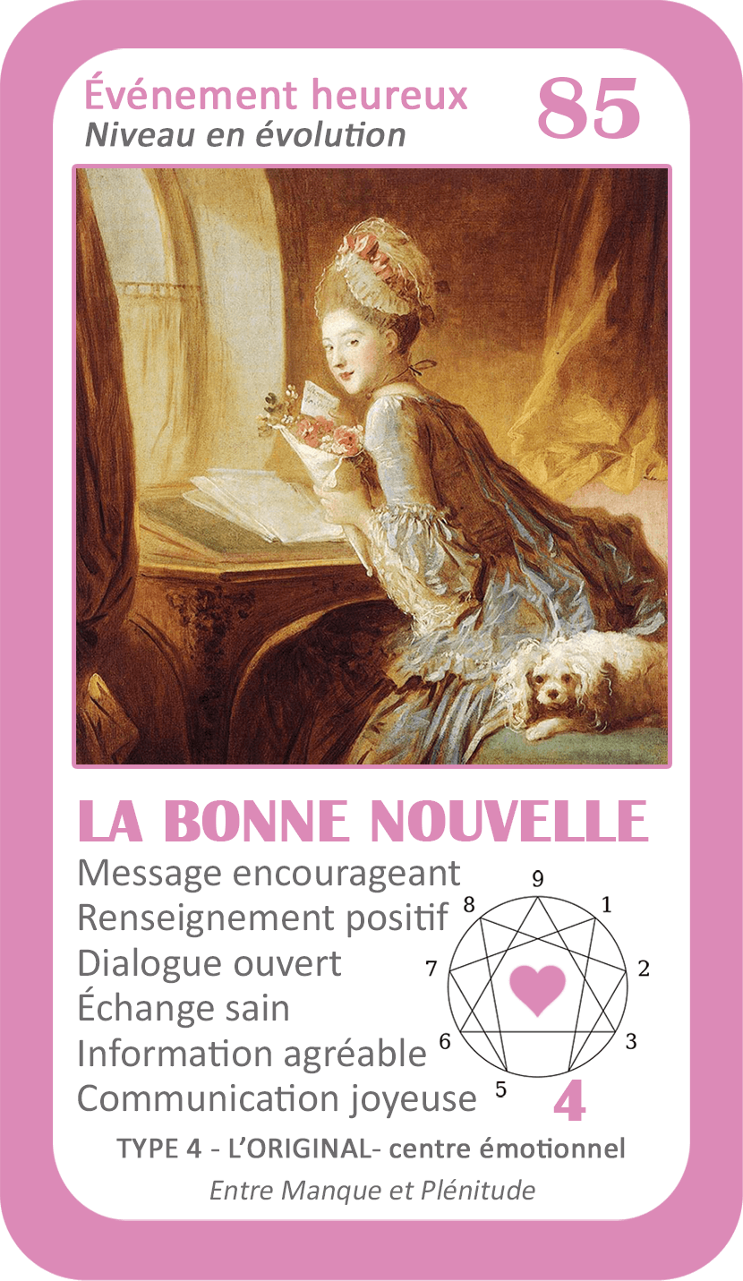 L'Oracle de l'ennéagramme sentimental : carte 85 La Bonne Nouvelle