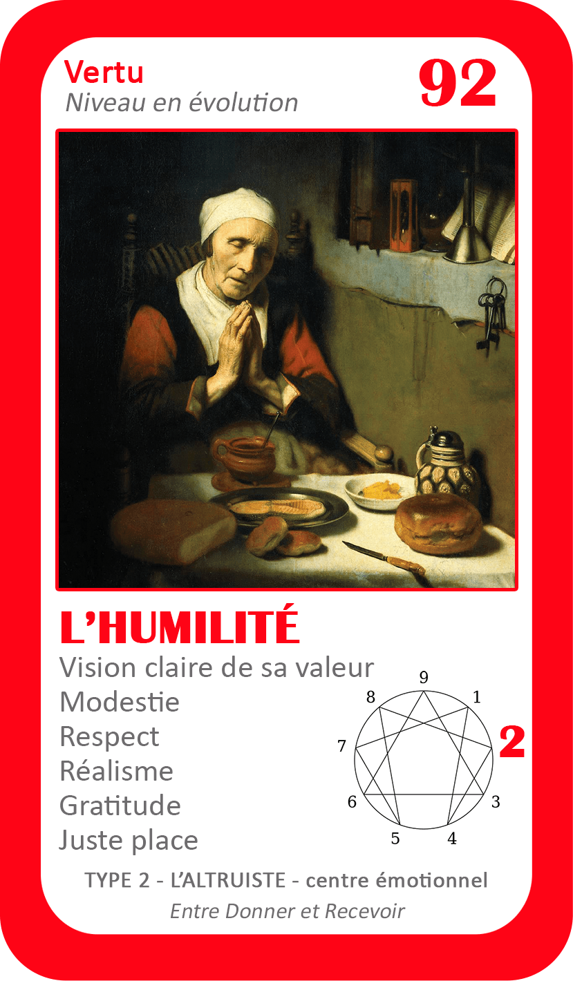 L'Oracle de l'ennéagramme général : carte 92 L'Humilité