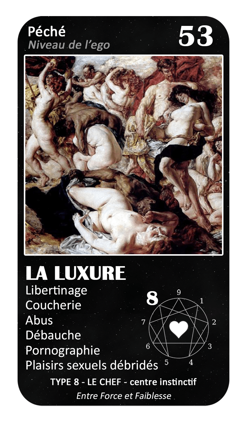 L'Oracle de l'ennéagramme sentimental : carte 53 La Luxure