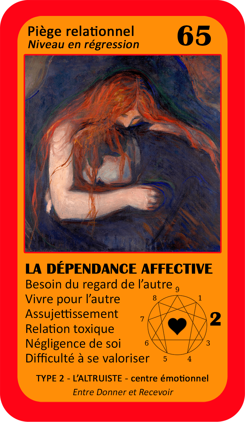 L'Oracle de l'ennéagramme sentimental : carte 65 La Dépendance Affective