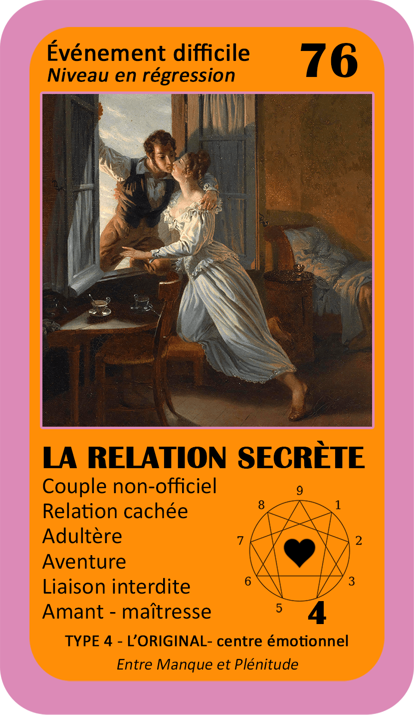 L'Oracle de l'ennéagramme sentimental : carte 76 La Relation Secrète