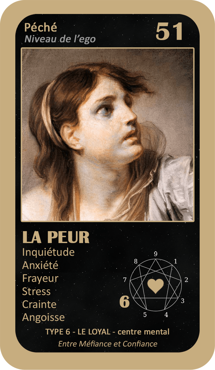 L'Oracle de l'ennéagramme sentimental : carte 51 La Peur