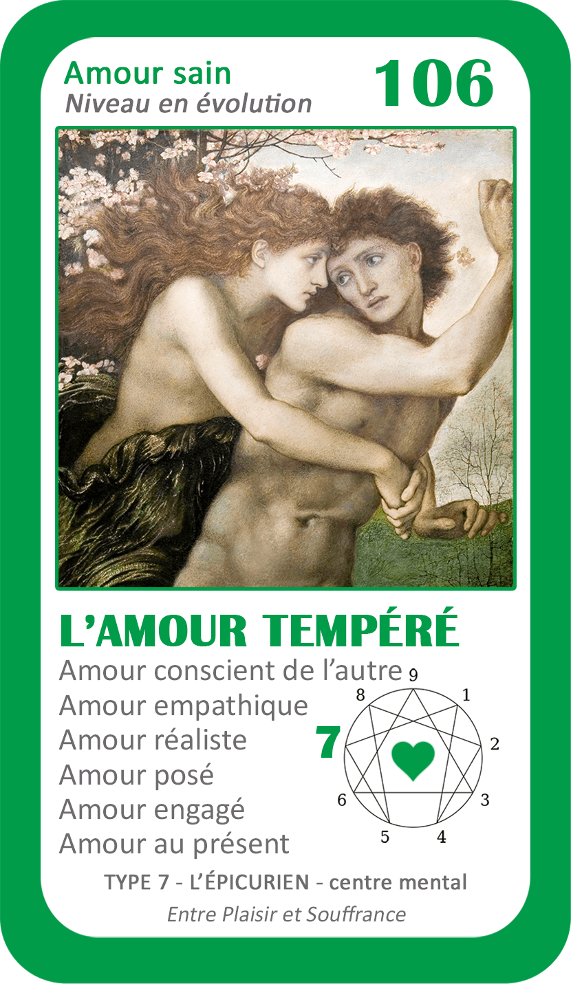 L'Oracle de l'ennéagramme sentimental : carte 106 L'Amour Tempéré