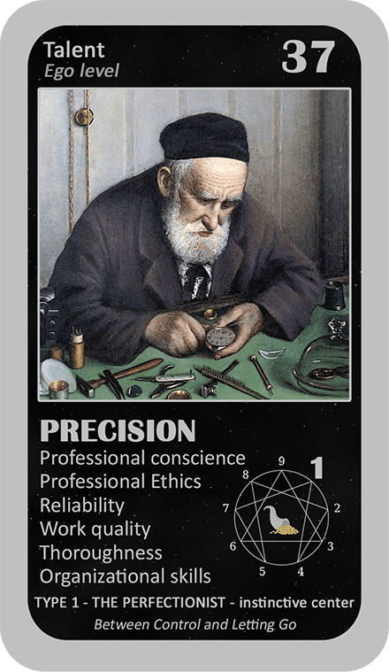 The Wealth Enneagram Oracle: card 37 Precision