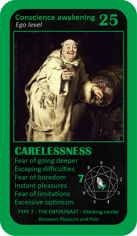 The Mystical Enneagram Oracle: card 25 Carelessness