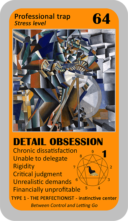 The Wealth Enneagram Oracle: card 64 Detail Obsession