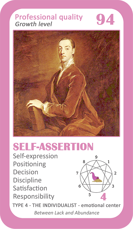 The Wealth Enneagram Oracle: card 94 Self-Assertion