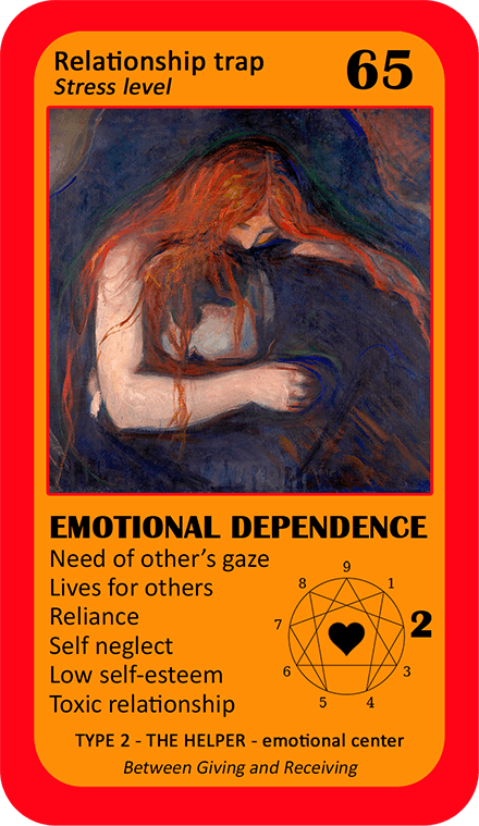 The Love Enneagram Oracle: card 65 Emotional Dependence