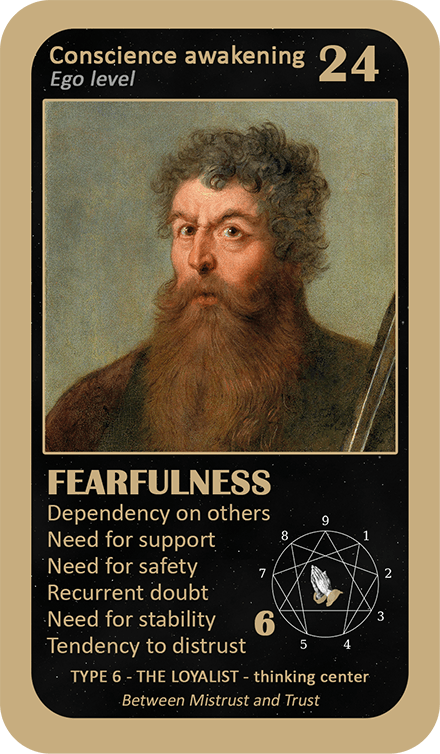 The Mystical Enneagram Oracle: card 24 Fearfulness