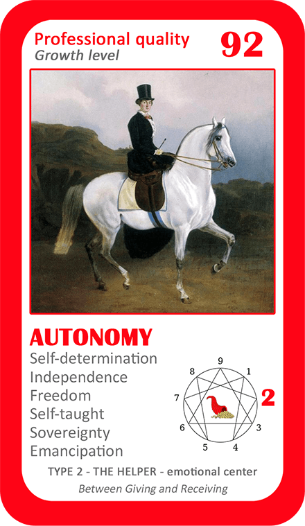 The Wealth Enneagram Oracle: card 92 Autonomy