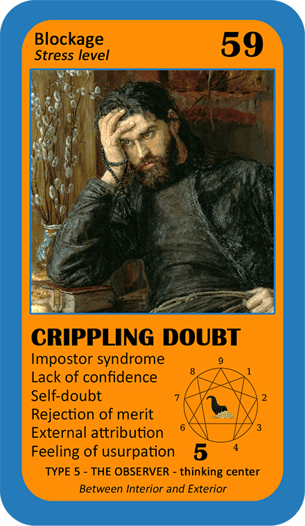 The Wealth Enneagram Oracle: card 59 Crippling Doubt