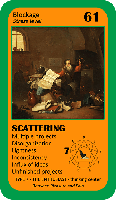 The Wealth Enneagram Oracle: card 61 Scattering