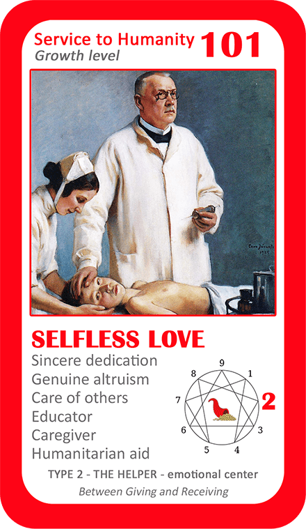 The Wealth Enneagram Oracle: card 101 Selfless Love
