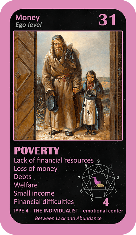 The Wealth Enneagram Oracle: card 31 Poverty
