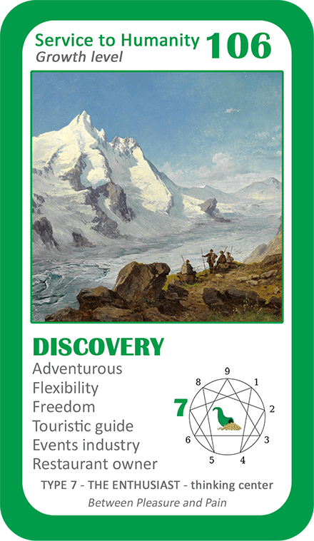 The Wealth Enneagram Oracle: card 106 Discovery