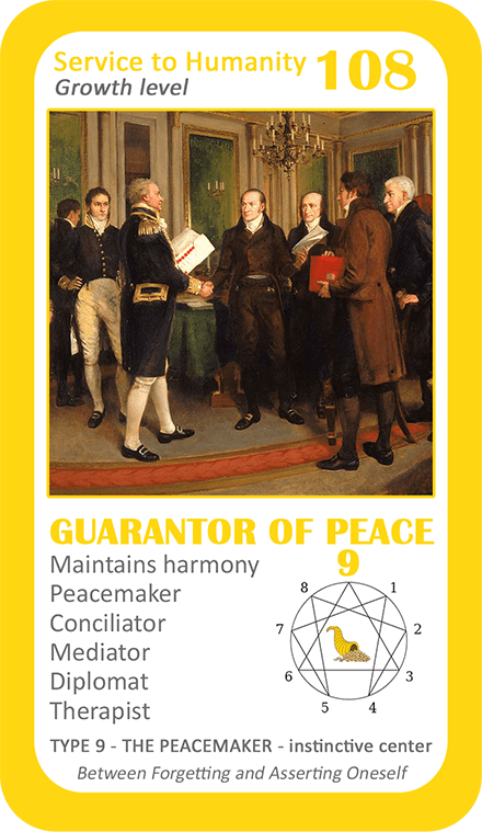 The Wealth Enneagram Oracle: card 108 Guarantor of Peace