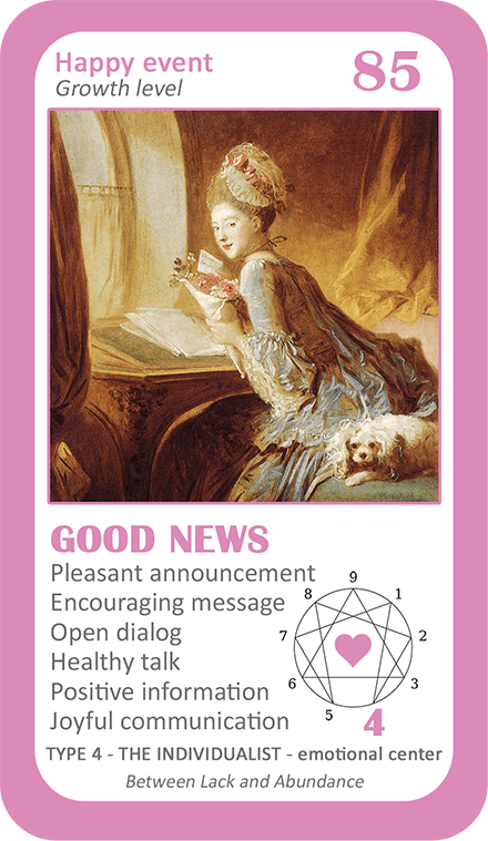 The Love Enneagram Oracle: card 85 Good News