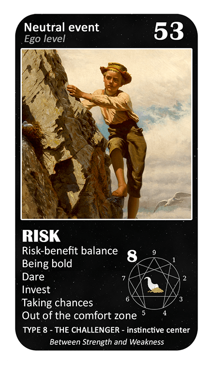 The Wealth Enneagram Oracle: card 53 Risk