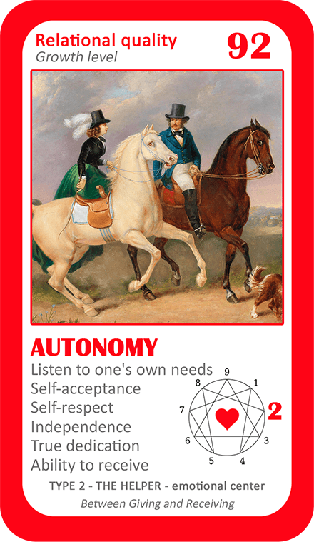 The Love Enneagram Oracle: card 92 Autonomy