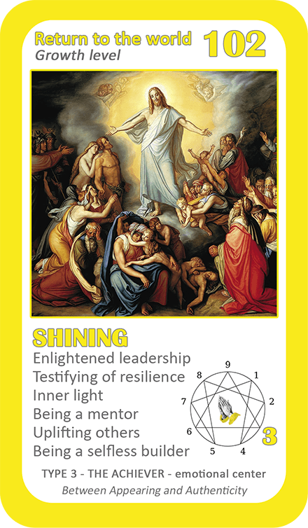 The Mystical Enneagram Oracle: card 102 Shining