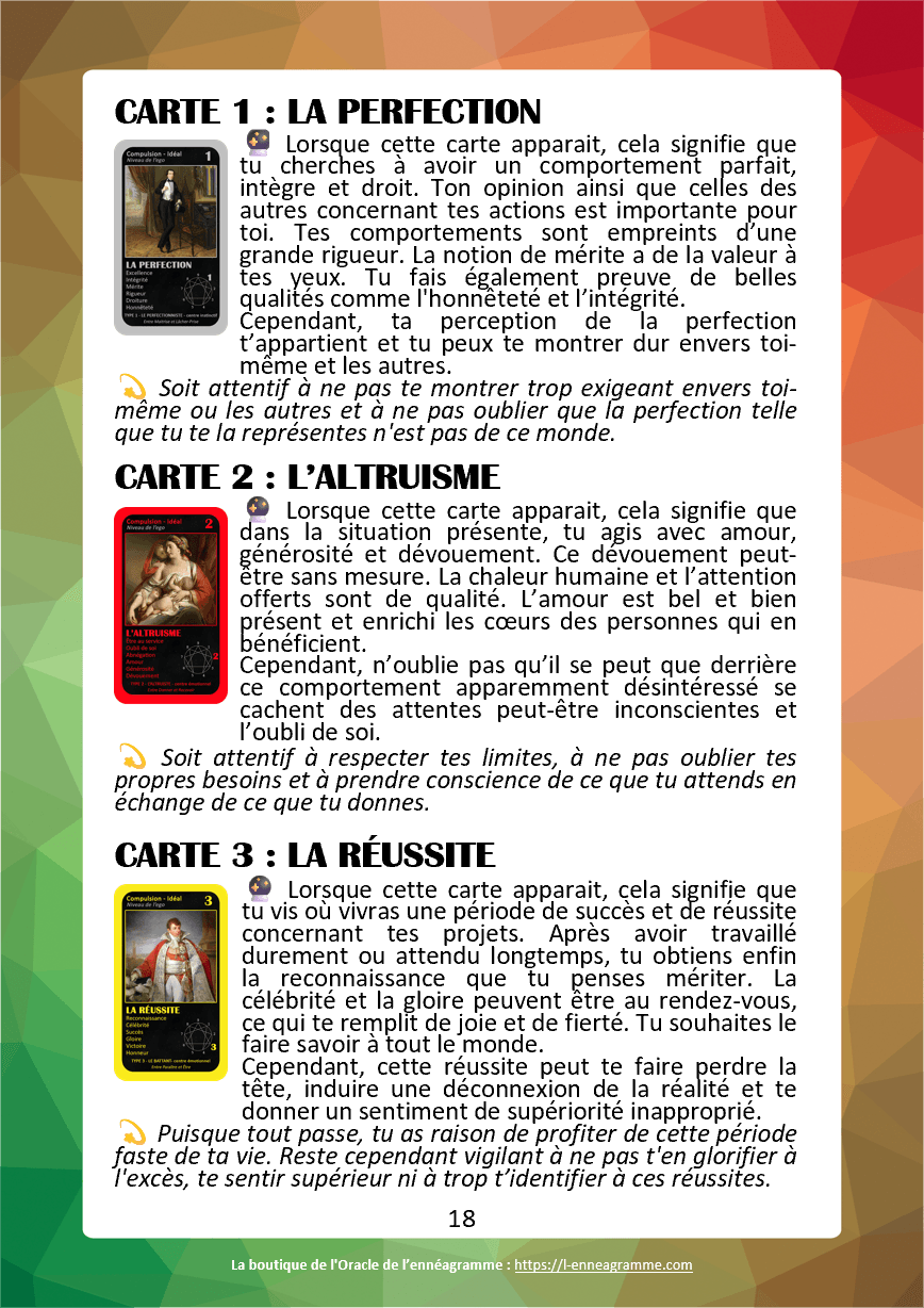 L'Oracle de l'ennéagramme général : carte 73 La Dépression