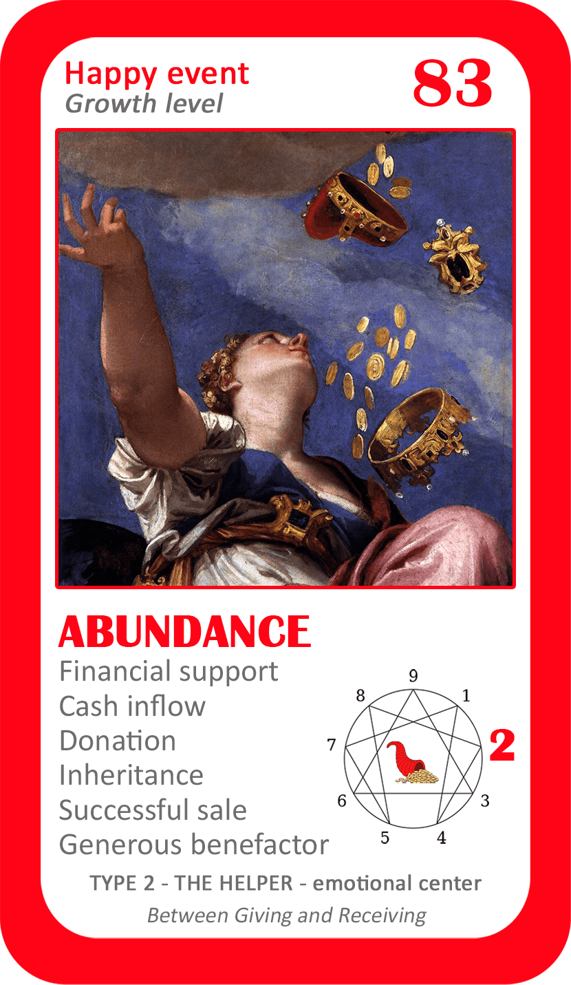 The Wealth Enneagram Oracle: card 83 Cash Inflow