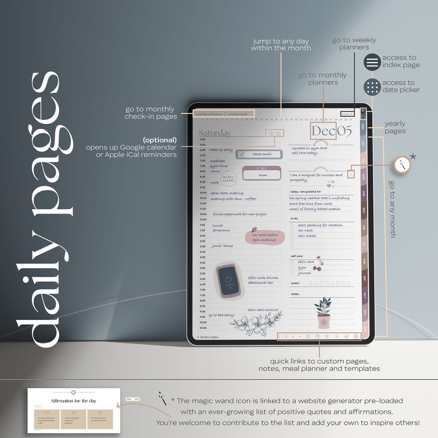 2025 dated iPad planner weekly pages by HerStoryDigital