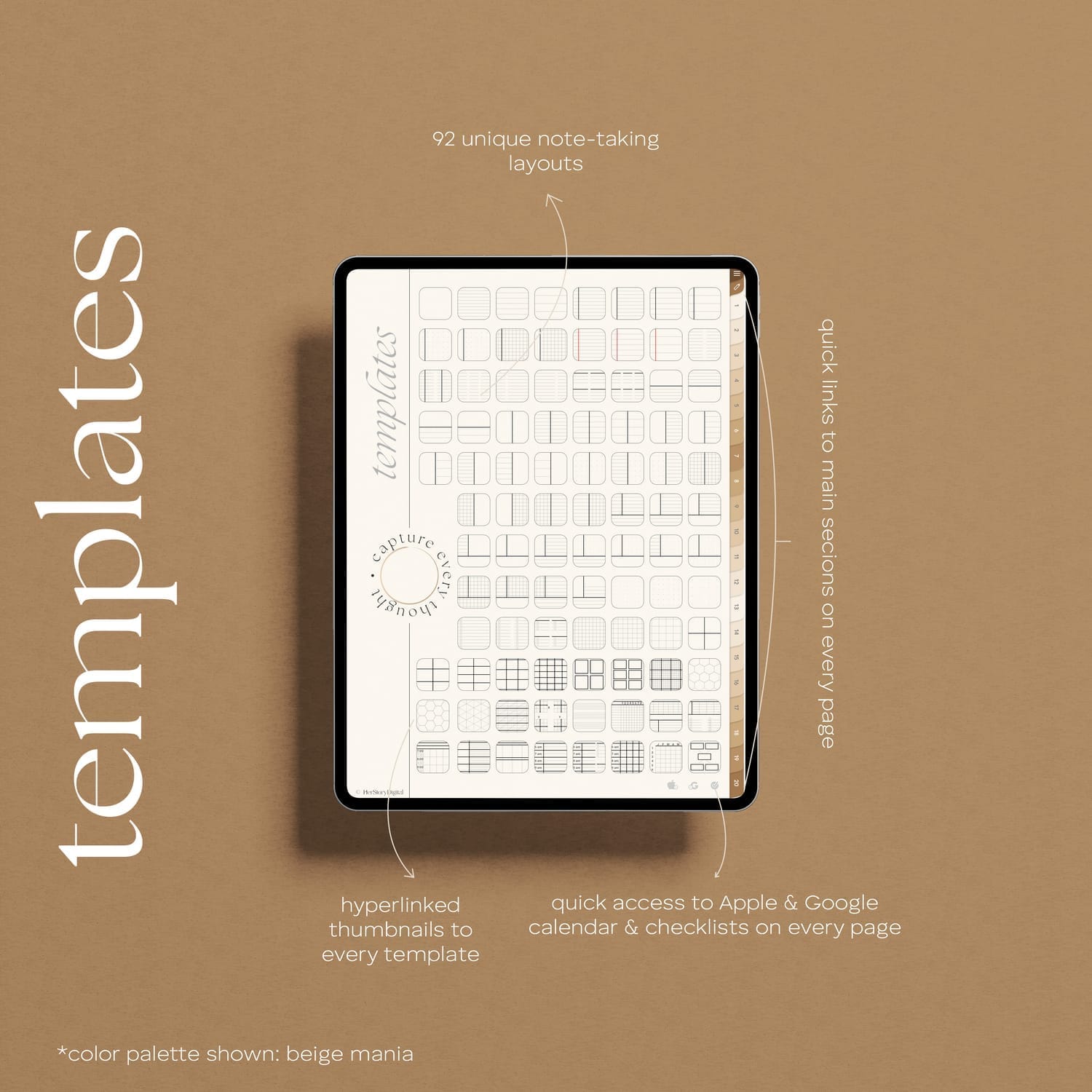 Dated 2025 GoodNotes planner monthly pages by HerStoryDigital