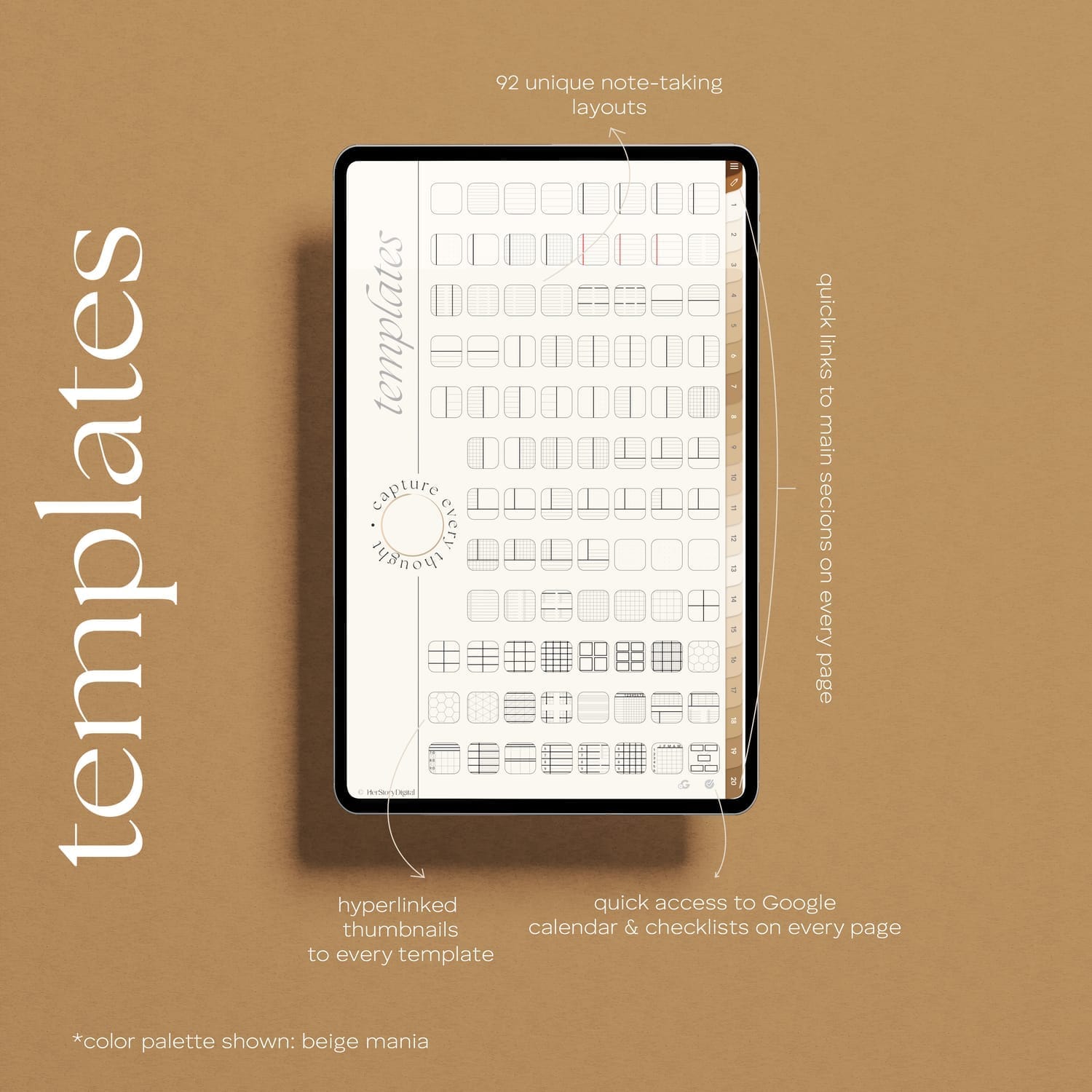 Dated 2025 GoodNotes planner monthly pages by HerStoryDigital