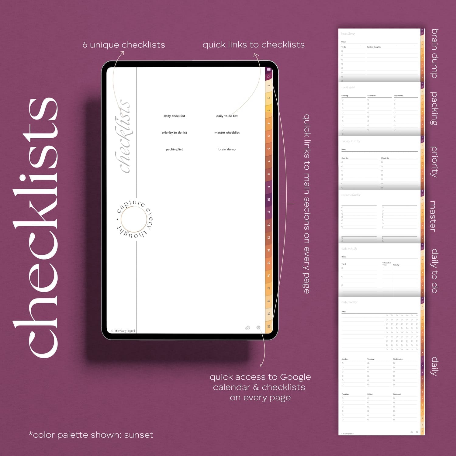 2025 Planner Peace Digital Planner Templates by HerStoryDigital