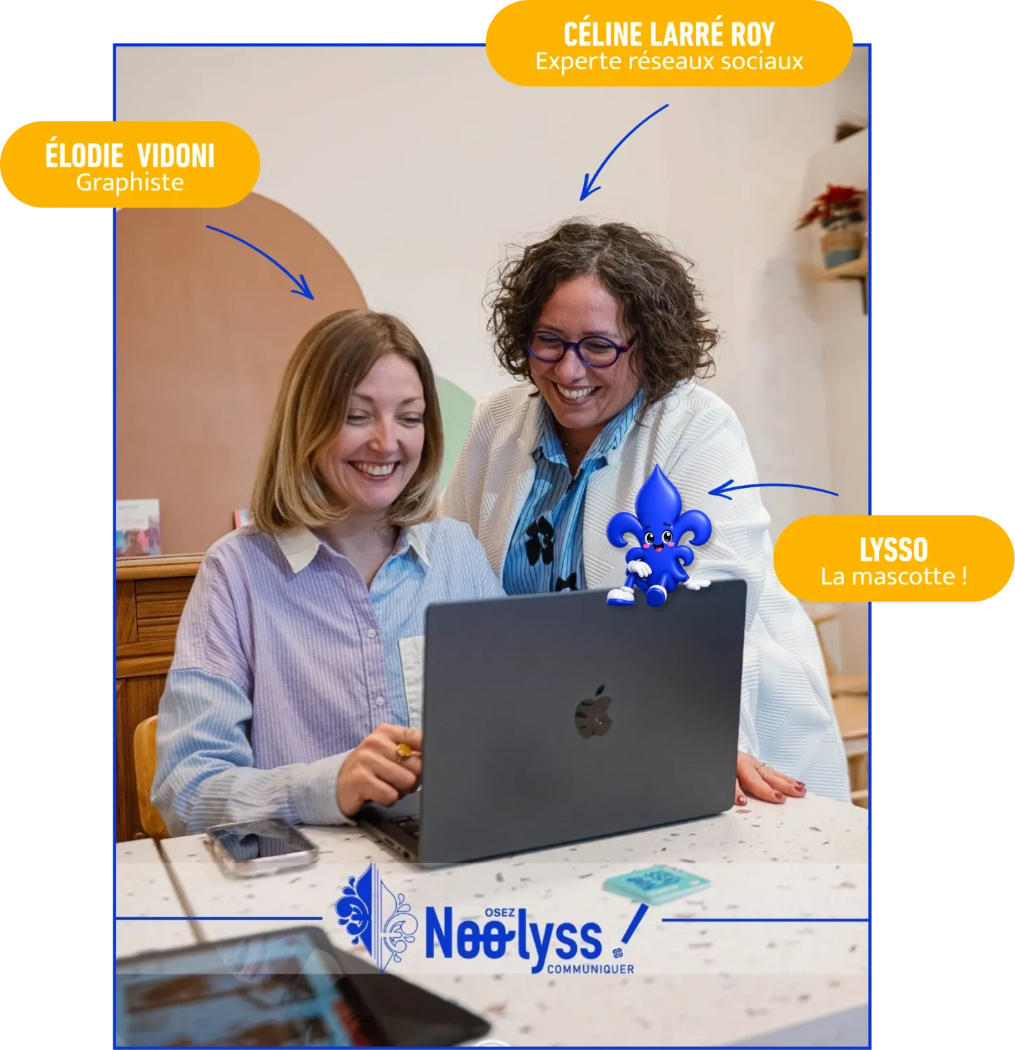 Céline Larré Roy et Élodie Vidoni, fondatrices de l'agence de communication NOOLYSS pour TPE et PME