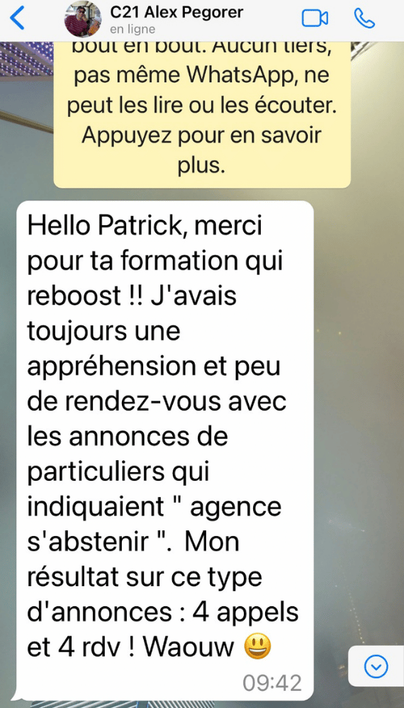 Témoignage agent, Immo Corvers Academy