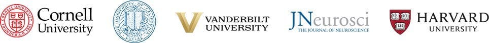 Cornell University, University of California, Vanderbilt University, the Journal of Neuroscience, and Harvard University.
