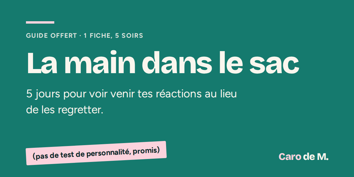 La main dans le sac, guide offert de Caro de Montjoye