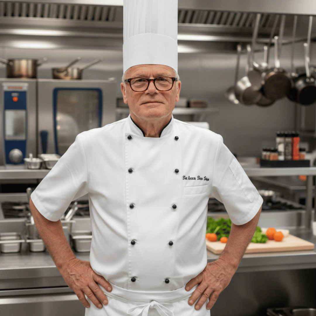 chef cuisinier dans une cuisine professionnelle