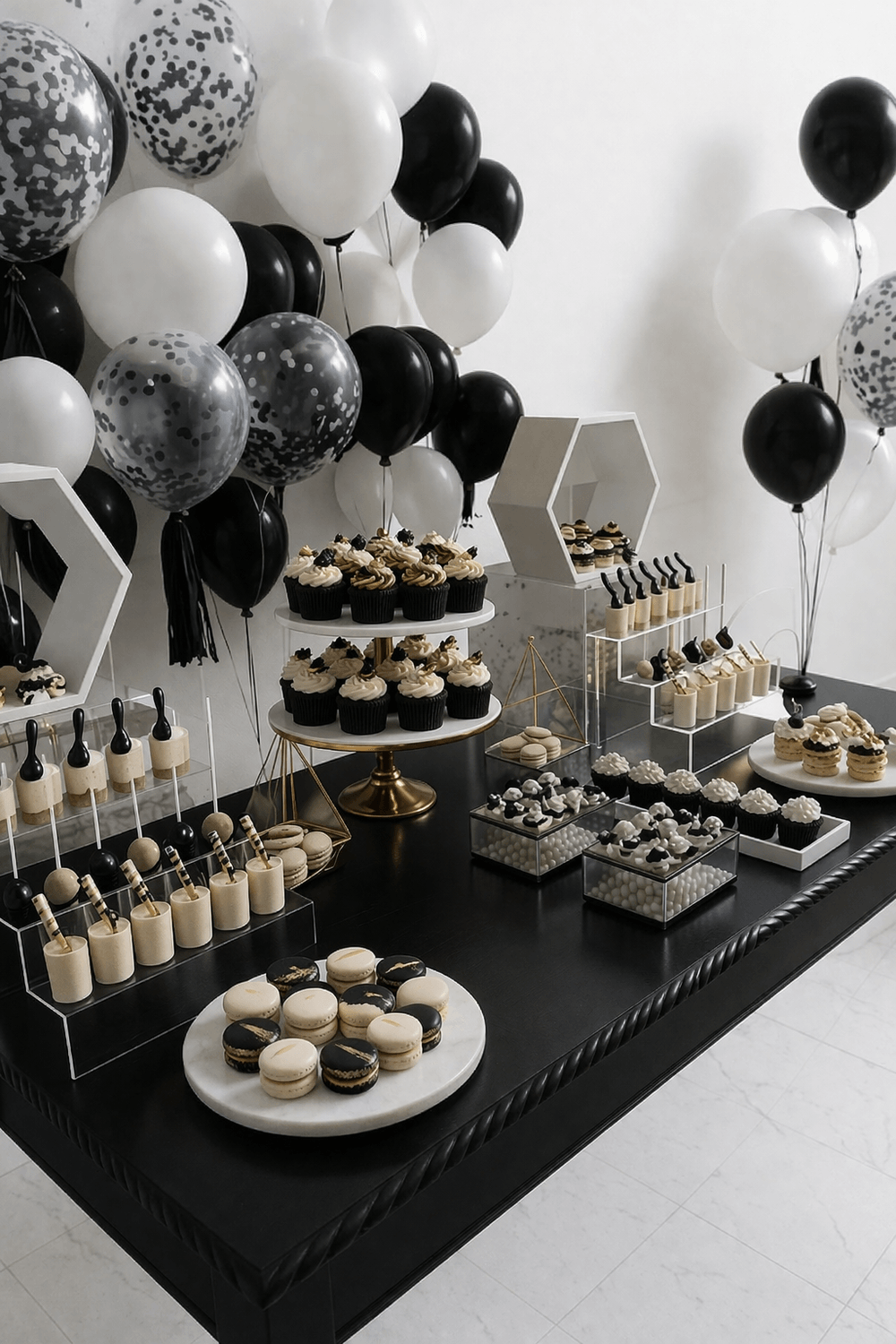 anniversaire theme noire et blanc
