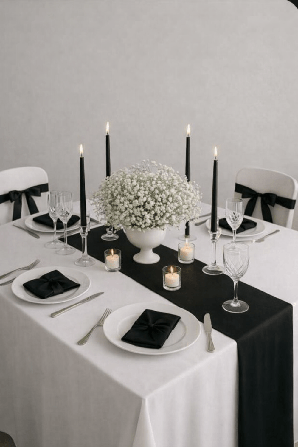 repas theme noire et blanc