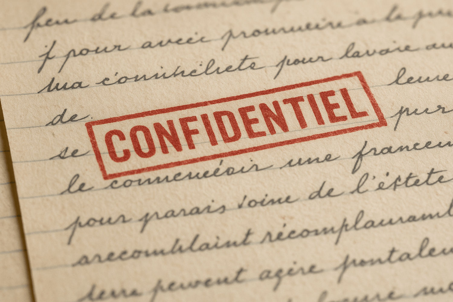Document confidentiel tamponné