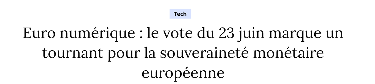 Euro numérique : vote de position de la commission ECON le 23 juin 2026