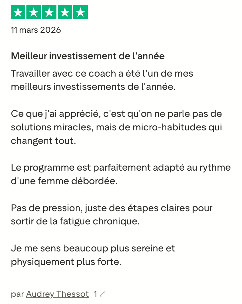 Avis 5 étoiles de Céline (capture d'écran)