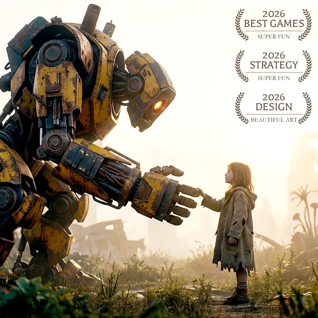 Robot and little girl alliance